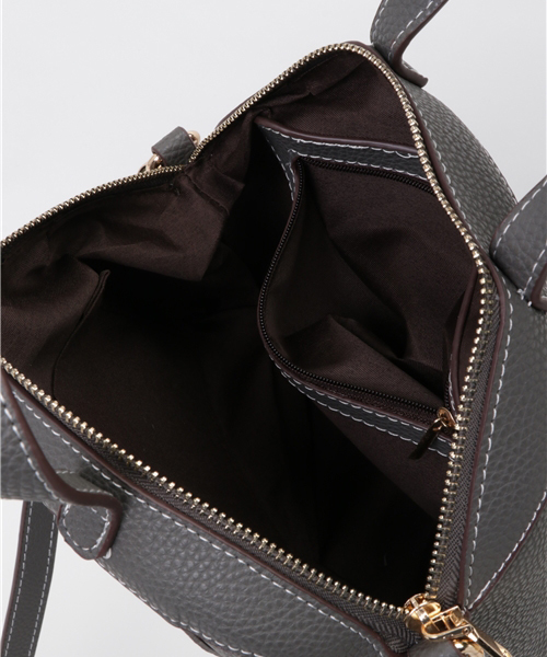 PLAIN CLOTHING(プレーンクロージング)の「ラウンドハンドバッグ/ショルダーバッグ【PLAIN CLOTHING】(ショルダーバッグ・レディース・ブラック/ボルドー/キャメル/グレー・FREE)」の8枚目の写真