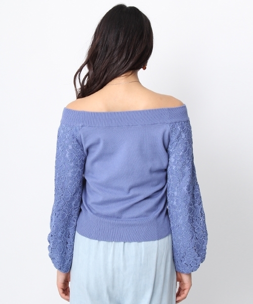 Andemiu（アンデミュウ）の「ソデレースオフショルニット748737（ニット/セーター・レディース・ホワイト/イエロー/ブルー・FREE）」の8枚目の写真