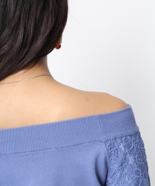 Andemiu（アンデミュウ）の「ソデレースオフショルニット748737（ニット/セーター・レディース・ホワイト/イエロー/ブルー・FREE）」の9枚目の写真