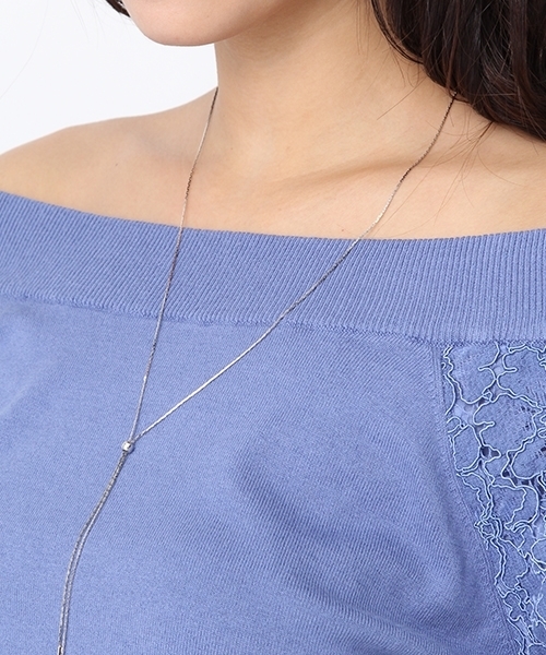 Andemiu（アンデミュウ）の「ソデレースオフショルニット748737（ニット/セーター・レディース・ホワイト/イエロー/ブルー・FREE）」の10枚目の写真