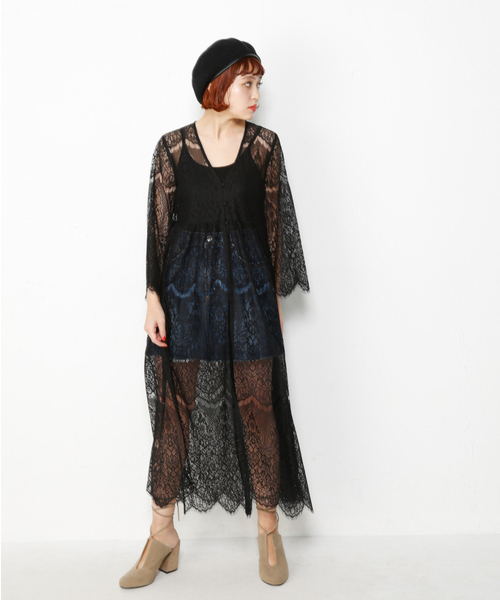 SLY（スライ）の「LACE MAXI GOWN（その他アウター・レディース・オフホワイト/ブラック/ライトブルー・FREE）」の9枚目の写真