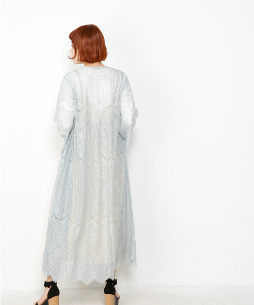 SLY（スライ）の「LACE MAXI GOWN（その他アウター・レディース・オフホワイト/ブラック/ライトブルー・FREE）」の11枚目の写真