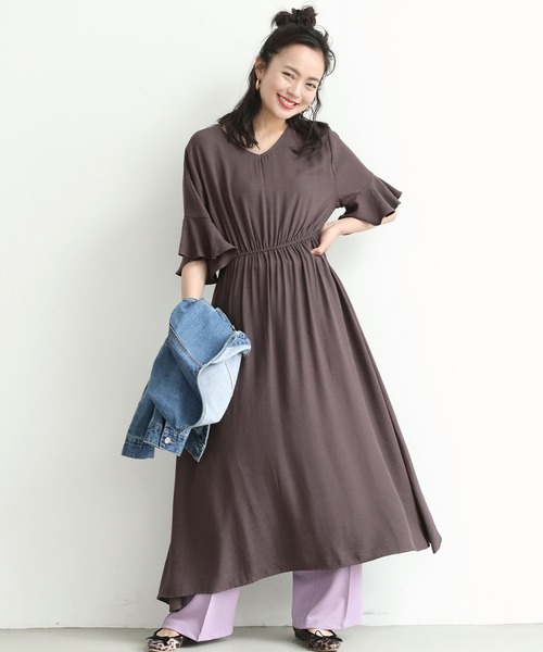 Vネック袖フリルワンピース ワンピース Coca Coca コカ のファッション通販 Zozotown Vネック袖フリルワンピース ワンピース Coca Coca コカ のファッション通販 Zozotown