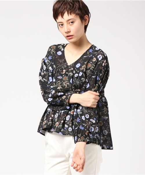 DOUBLE NAME（ダブルネーム）の「花柄ロマンチックブラウス（シャツ/ブラウス・レディース・オフホワイト/レッド/ブラック・FREE）」の3枚目の写真