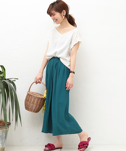 natural couture（ナチュラルクチュール）の「リゾートカラーパンツ（その他パンツ・レディース・ピンク/ベージュ/ネイビー/ターコイズブルー・FREE）」の10枚目の写真