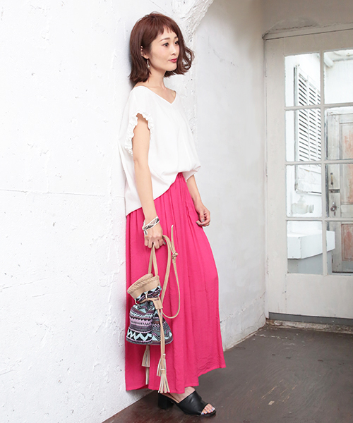 natural couture（ナチュラルクチュール）の「リゾートカラーパンツ（その他パンツ・レディース・ピンク/ベージュ/ネイビー/ターコイズブルー・FREE）」の11枚目の写真