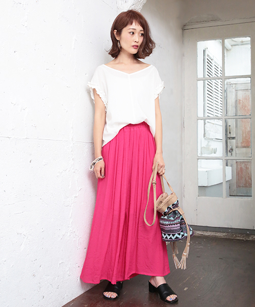 natural couture（ナチュラルクチュール）の「リゾートカラーパンツ（その他パンツ・レディース・ピンク/ベージュ/ネイビー/ターコイズブルー・FREE）」の12枚目の写真