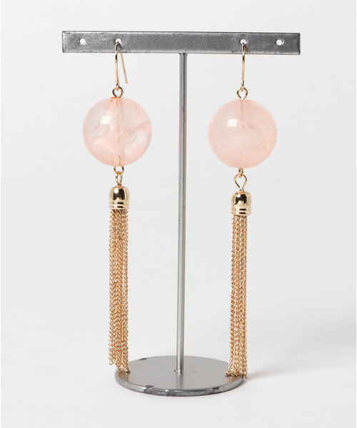 カヤ（カヤ）の「【カヤ】クリア玉タッセルピアス（ピアス（両耳用）・レディース・グリーン/アイボリー/ネイビー/レッド/ピンク/イエロー/ブラウン・FREE）」の6枚目の写真