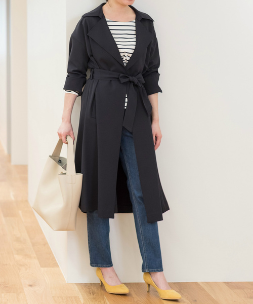 NATURAL BEAUTY BASIC（ナチュラルビューティーベーシック）の「ドレストレンチコート（トレンチコート・レディース・ベージュ/ネイビー/ダークベージュ・LARGE/MEDIUM/SMALL）」の3枚目の写真