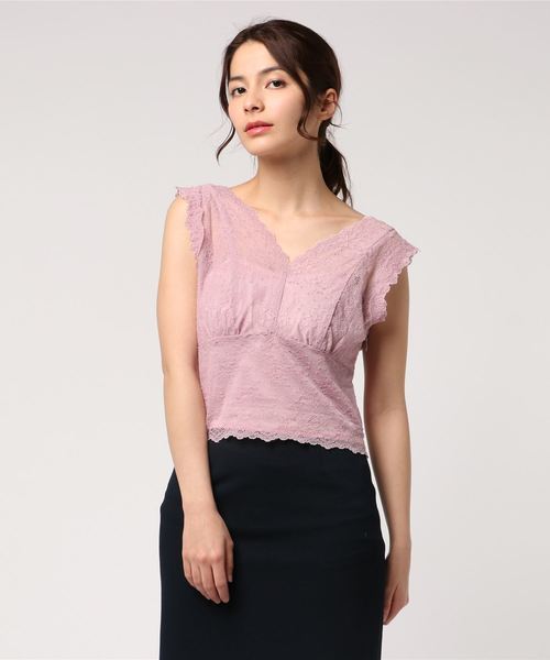 DEICY（デイシー）の「レースビスチェ（キャミソール・レディース・ブラック/オフホワイト/ピンク/ネイビー/ピンクベージュ・FREE）」の8枚目の写真