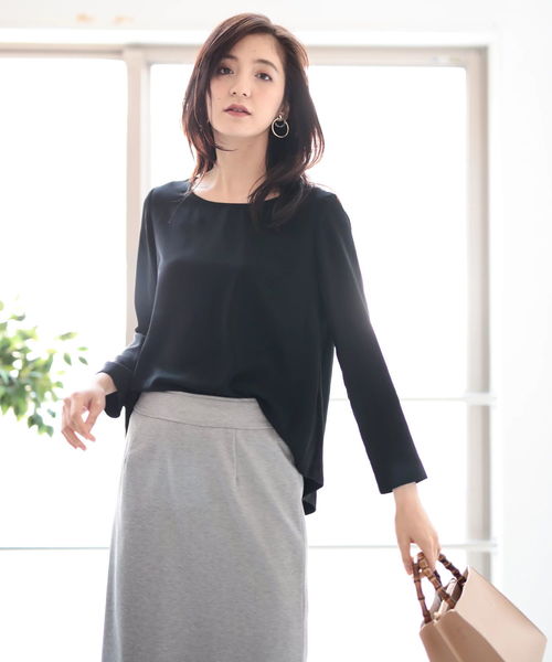 koe（コエ）の「オケージョンベネシャンバックプリーツブラウス（シャツ/ブラウス・レディース・ホワイト/ブラック・L/M）」の2枚目の写真