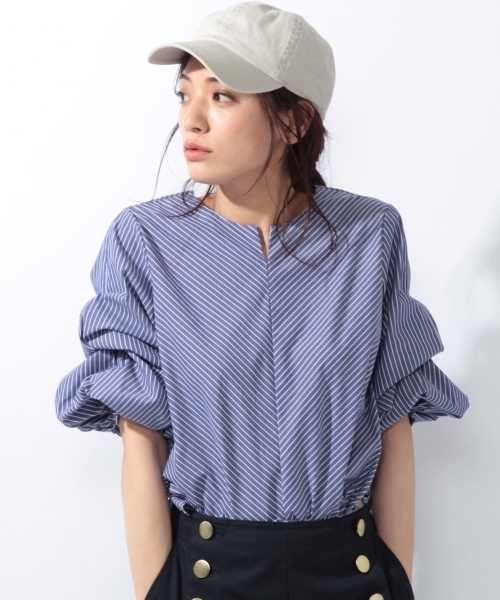 laboratory work(ラボラトリーワーク)の「4wayアレンジ ボリューム袖ブラウス(シャツ/ブラウス・レディース・ホワイト/ネイビー/ブラック/オフホワイト/ブルー系その他・MEDIUM)」の5枚目の写真