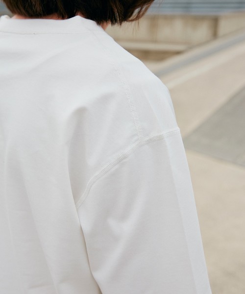 LIDNM（リドム）の「LIDNM/リドム/ヘビーウェイトシームレスTシャツ（Tシャツ/カットソー・メンズ・オフホワイト/ベージュ/オレンジ・SMALL/MEDIUM/LARGE）」の7枚目の写真