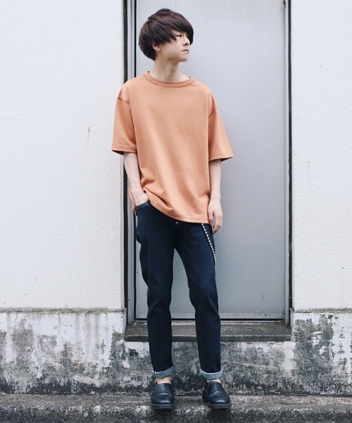 LIDNM（リドム）の「LIDNM/リドム/ヘビーウェイトシームレスTシャツ（Tシャツ/カットソー・メンズ・オフホワイト/ベージュ/オレンジ・SMALL/MEDIUM/LARGE）」の10枚目の写真