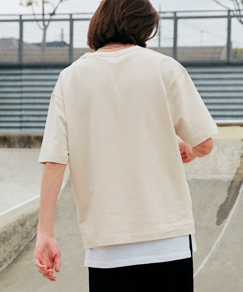 LIDNM（リドム）の「LIDNM/リドム/ヘビーウェイトシームレスTシャツ（Tシャツ/カットソー・メンズ・オフホワイト/ベージュ/オレンジ・SMALL/MEDIUM/LARGE）」の12枚目の写真