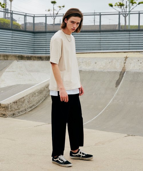 LIDNM（リドム）の「LIDNM/リドム/ヘビーウェイトシームレスTシャツ（Tシャツ/カットソー・メンズ・オフホワイト/ベージュ/オレンジ・SMALL/MEDIUM/LARGE）」の6枚目の写真