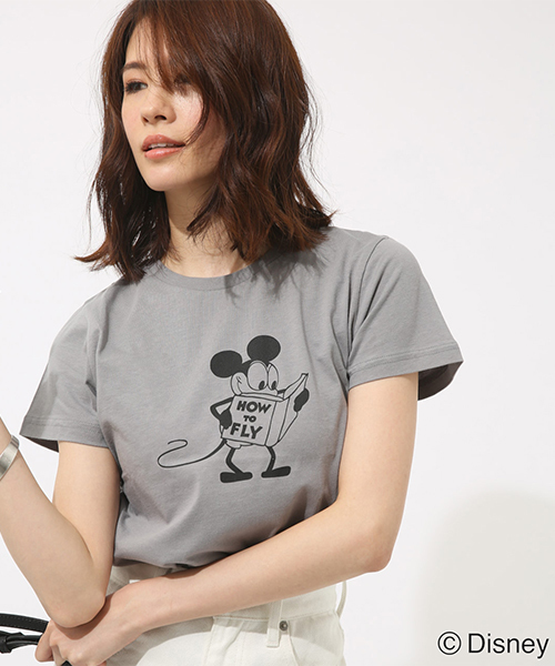 AZUL by moussy(アズールバイマウジー)の「モノクロ OLD MICKEY TEE(Tシャツ/カットソー・レディース・イエロー/グレー/ホワイト・SMALL/MEDIUM)」の3枚目の写真