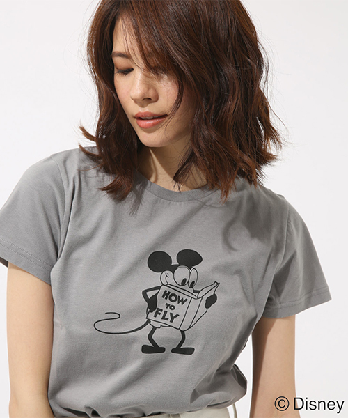 AZUL by moussy(アズールバイマウジー)の「モノクロ OLD MICKEY TEE(Tシャツ/カットソー・レディース・イエロー/グレー/ホワイト・SMALL/MEDIUM)」の6枚目の写真