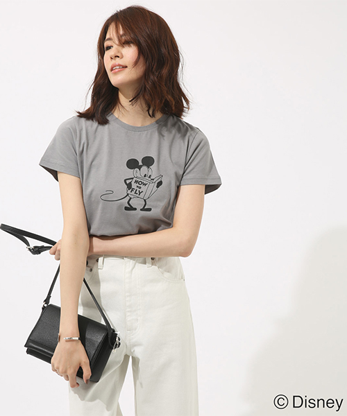 AZUL by moussy(アズールバイマウジー)の「モノクロ OLD MICKEY TEE(Tシャツ/カットソー・レディース・イエロー/グレー/ホワイト・SMALL/MEDIUM)」の7枚目の写真