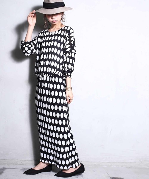 Antiqua アンティカ の ドットロングワンピース ワンピース Wear