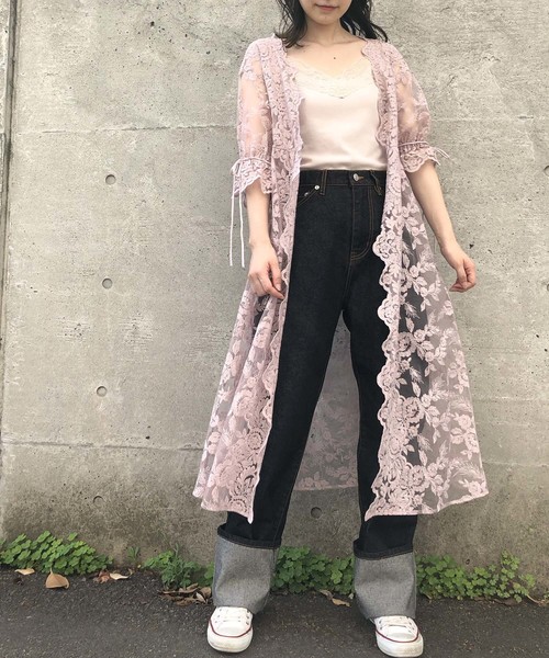 one after another NICE CLAUP（ワンアフターアナザーナイスクラップ）の「【WEB STORE限定】ヴィンテージレースガウン（ワンピース・レディース・オフホワイト/ピンク/アイボリー・FREE）」の3枚目の写真