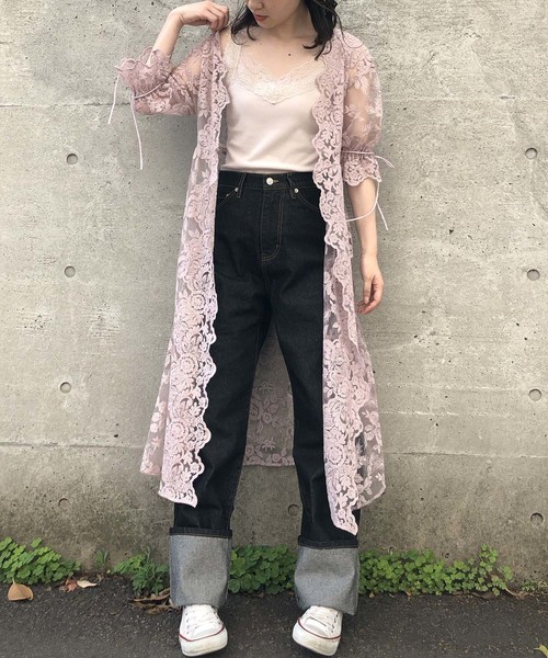 one after another NICE CLAUP（ワンアフターアナザーナイスクラップ）の「【WEB STORE限定】ヴィンテージレースガウン（ワンピース・レディース・オフホワイト/ピンク/アイボリー・FREE）」の9枚目の写真