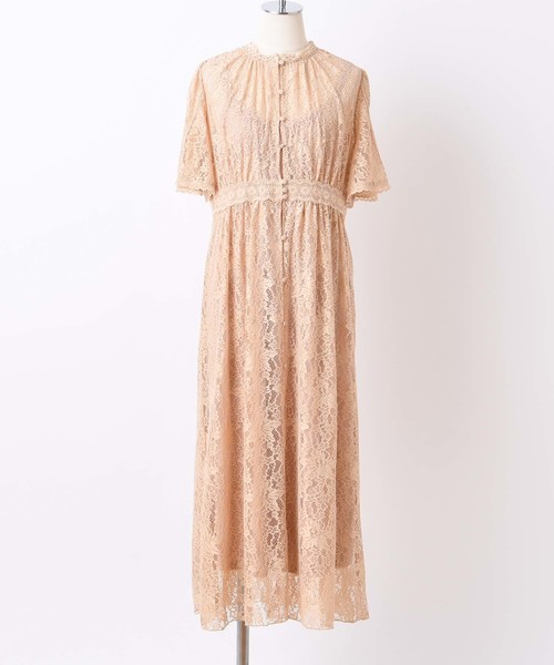 one after another NICE CLAUP（ワンアフターアナザーナイスクラップ）の「Vintageフラワーレースガウンワンピース（ワンピース・レディース・ベージュ/ブルー系その他・FREE）」の14枚目の写真