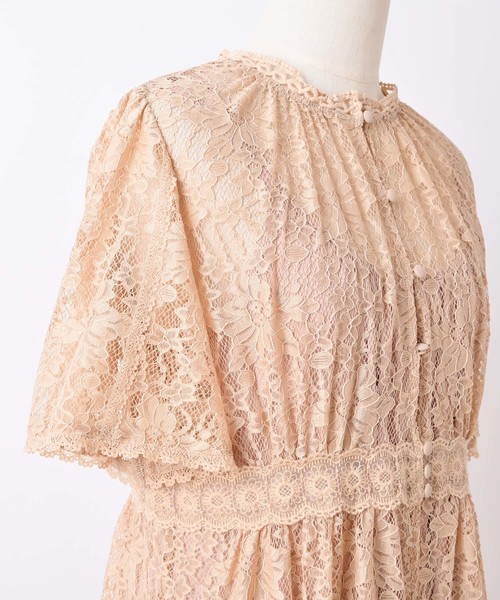 one after another NICE CLAUP（ワンアフターアナザーナイスクラップ）の「Vintageフラワーレースガウンワンピース（ワンピース・レディース・ベージュ/ブルー系その他・FREE）」の16枚目の写真