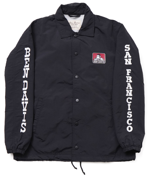 BEN DAVIS ORIGINALS（ベンデイビスオリジナルス）の「BENDAVIS PRINTCOACH JACKET/ベンデイビス プリントコーチジャケット（ナイロンジャケット・メンズ・ブラック/ベージュ/ブルー・MEDIUM/LARGE/X-LARGE）」の2枚目の写真