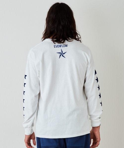 EVENFLOW（イーブンフロー）の「evenflow イーブンフロウ / ★ L/S  TEE 長袖プリントＴシャツ EF-910（Tシャツ/カットソー・メンズ・ホワイト/ネイビー・SMALL/MEDIUM/LARGE/X-LARGE）」の10枚目の写真