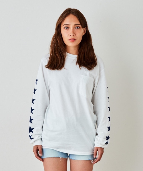 EVENFLOW（イーブンフロー）の「evenflow イーブンフロウ / ★ L/S  TEE 長袖プリントＴシャツ EF-910（Tシャツ/カットソー・メンズ・ホワイト/ネイビー・SMALL/MEDIUM/LARGE/X-LARGE）」の15枚目の写真