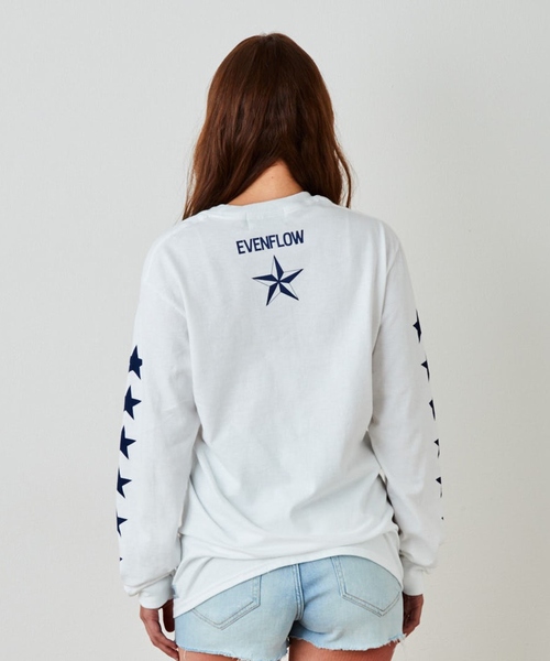 EVENFLOW（イーブンフロー）の「evenflow イーブンフロウ / ★ L/S  TEE 長袖プリントＴシャツ EF-910（Tシャツ/カットソー・メンズ・ホワイト/ネイビー・SMALL/MEDIUM/LARGE/X-LARGE）」の12枚目の写真