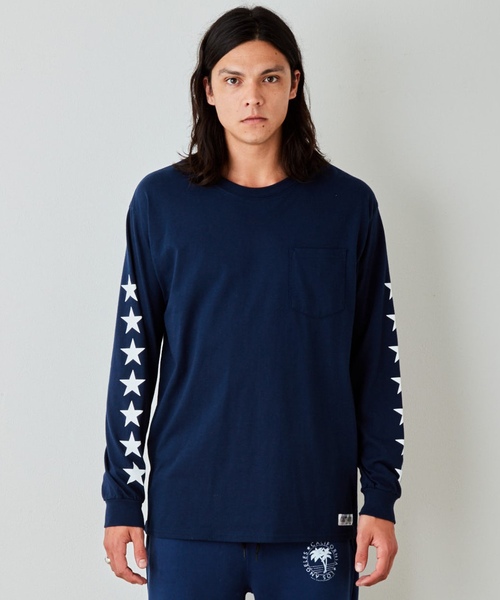 EVENFLOW（イーブンフロー）の「evenflow イーブンフロウ / ★ L/S  TEE 長袖プリントＴシャツ EF-910（Tシャツ/カットソー・メンズ・ホワイト/ネイビー・SMALL/MEDIUM/LARGE/X-LARGE）」の5枚目の写真