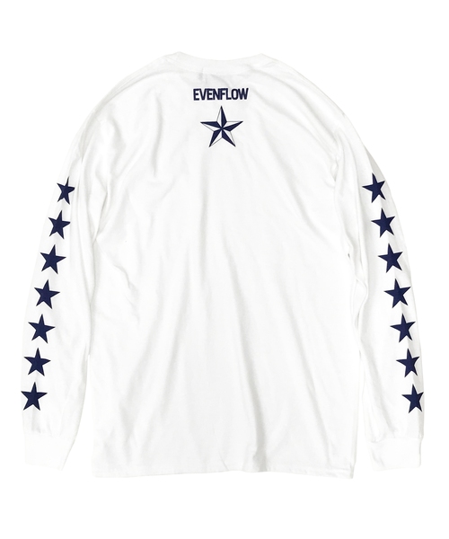 EVENFLOW（イーブンフロー）の「evenflow イーブンフロウ / ★ L/S  TEE 長袖プリントＴシャツ EF-910（Tシャツ/カットソー・メンズ・ホワイト/ネイビー・SMALL/MEDIUM/LARGE/X-LARGE）」の14枚目の写真