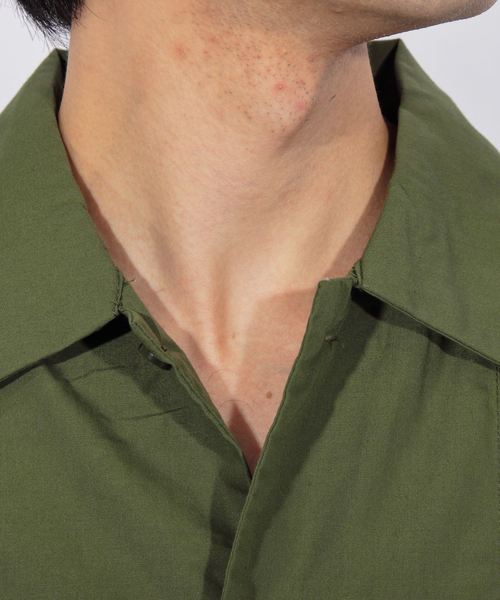 ８(eight)（エイト）の「刺繍 キューバシャツ ロングシャツ（シャツ/ブラウス・メンズ・ブラック/ベージュ/グリーン/ワイン・MEDIUM/LARGE）」の16枚目の写真