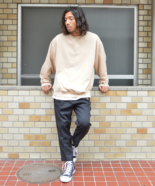 Champion（チャンピオン）の「【Champion】チャンピオン ピグメント加工 ライト裏起毛 オーバーサイズ クルーネックスウェット（スウェット・レディース・ベージュ/グリーン・M/L/XL）」の14枚目の写真