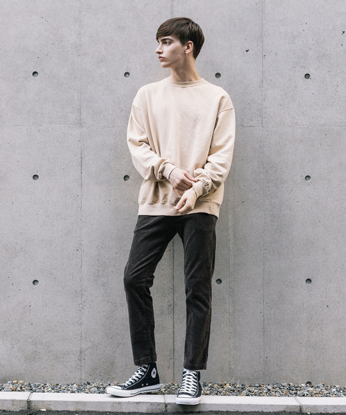 Champion（チャンピオン）の「【Champion】チャンピオン ピグメント加工 ライト裏起毛 オーバーサイズ クルーネックスウェット（スウェット・レディース・ベージュ/グリーン・M/L/XL）」の8枚目の写真