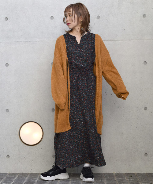 w closet(ダブルクローゼット)の「モヘア混ロングカーディガン_(カーディガン)」|ベージュ