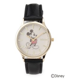 Disney | ◆j-axis デッサンバー合皮ウォッチ(ミッキーマウス)(アナログ腕時計)