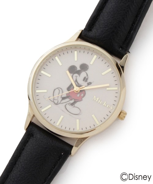 Disney（ディズニー）の「◆j-axis デッサンバー合皮ウォッチ（ミッキーマウス）（アナログ腕時計・レディース・ブラック/ワインレッド・00）」の3枚目の写真