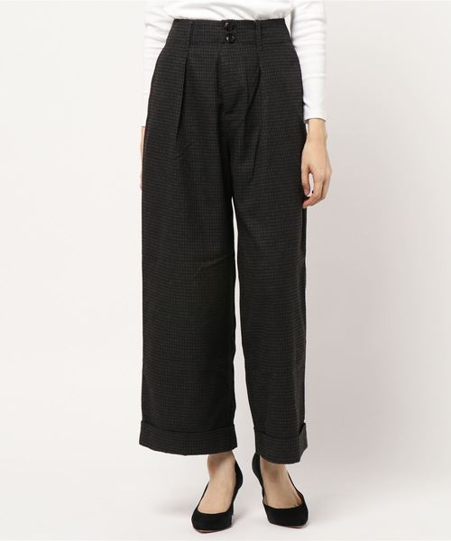 AMERICAN HOLIC（アメリカンホリック）の「・裾折り返しワイドパンツ（その他パンツ・レディース・ブラック/その他5/杢グレー/キャメル/その他8/チェック/ハウンドトゥース/レッド系その他7・M/L）」の8枚目の写真