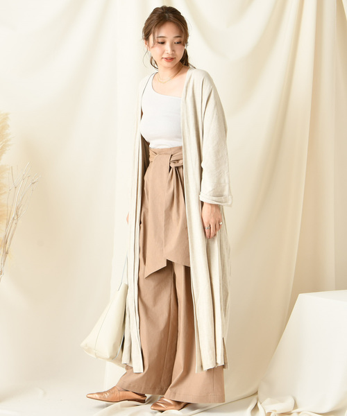 DouDou（ドゥドゥ）の「リネンガウン（その他アウター・レディース・ベージュ/グリーン・FREE）」の10枚目の写真