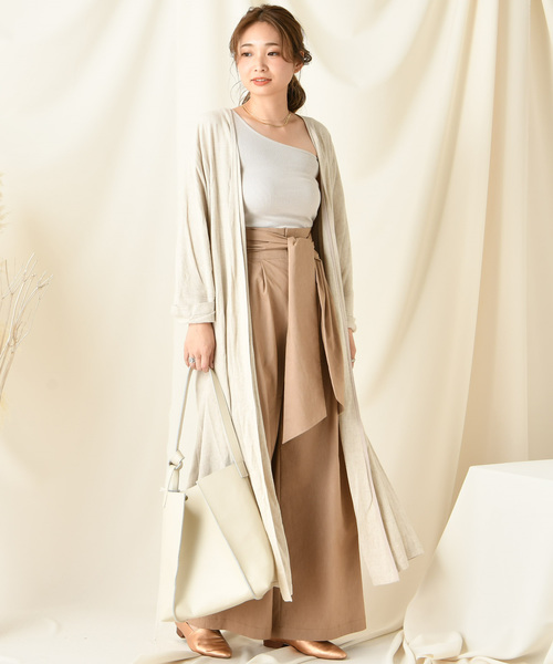 DouDou（ドゥドゥ）の「リネンガウン（その他アウター・レディース・ベージュ/グリーン・FREE）」の12枚目の写真