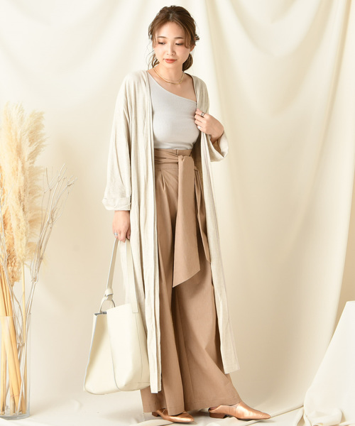 DouDou（ドゥドゥ）の「リネンガウン（その他アウター・レディース・ベージュ/グリーン・FREE）」の13枚目の写真