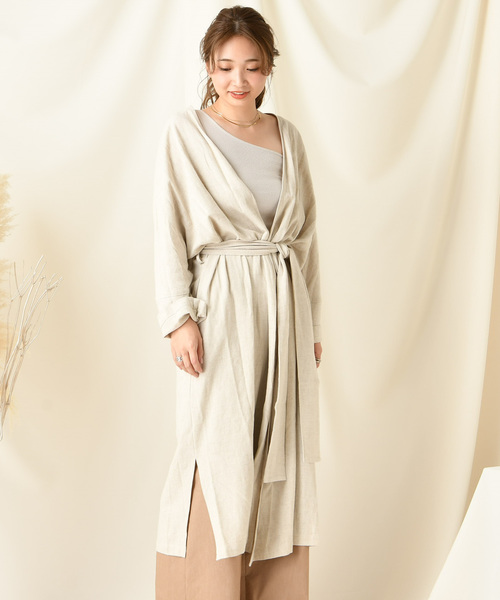 DouDou（ドゥドゥ）の「リネンガウン（その他アウター・レディース・ベージュ/グリーン・FREE）」の16枚目の写真