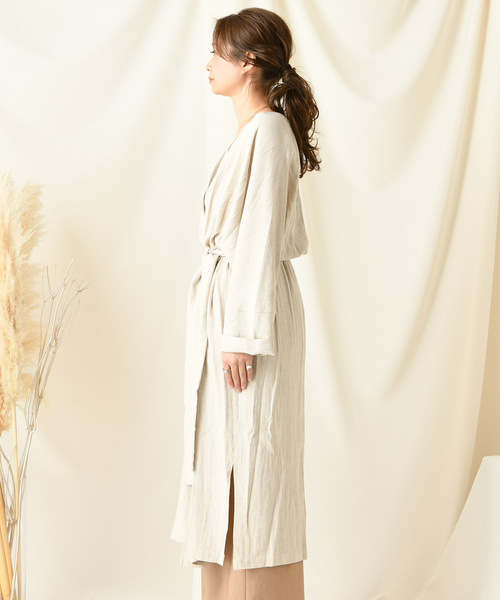 DouDou（ドゥドゥ）の「リネンガウン（その他アウター・レディース・ベージュ/グリーン・FREE）」の19枚目の写真