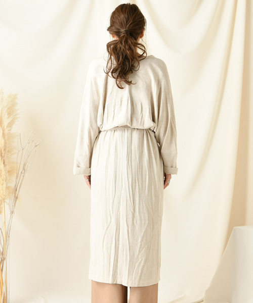 DouDou（ドゥドゥ）の「リネンガウン（その他アウター・レディース・ベージュ/グリーン・FREE）」の20枚目の写真