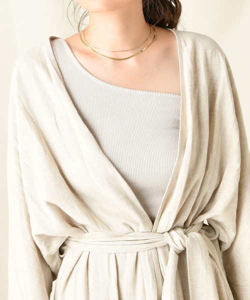 DouDou（ドゥドゥ）の「リネンガウン（その他アウター・レディース・ベージュ/グリーン・FREE）」の21枚目の写真