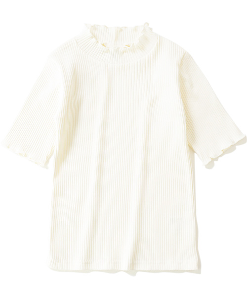 devirock（デビロック）の「リブハーフスリーブTシャツ（Tシャツ/カットソー・キッズ・杢グレー/オフホワイト/イエロー系その他/ピンク系その他/レッド系その他/ブラック・100cm/110cm/120cm/130cm/140cm/150cm/160cm）」の14枚目の写真