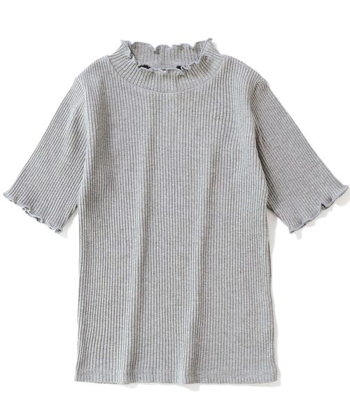 devirock（デビロック）の「リブハーフスリーブTシャツ（Tシャツ/カットソー・キッズ・杢グレー/オフホワイト/イエロー系その他/ピンク系その他/レッド系その他/ブラック・100cm/110cm/120cm/130cm/140cm/150cm/160cm）」の16枚目の写真